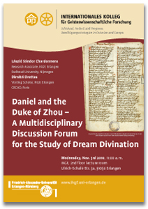 Flyer Daniel and the Duke of Zhou - A Multidisciplinary Discussion Forum for the Study of Dream Divination